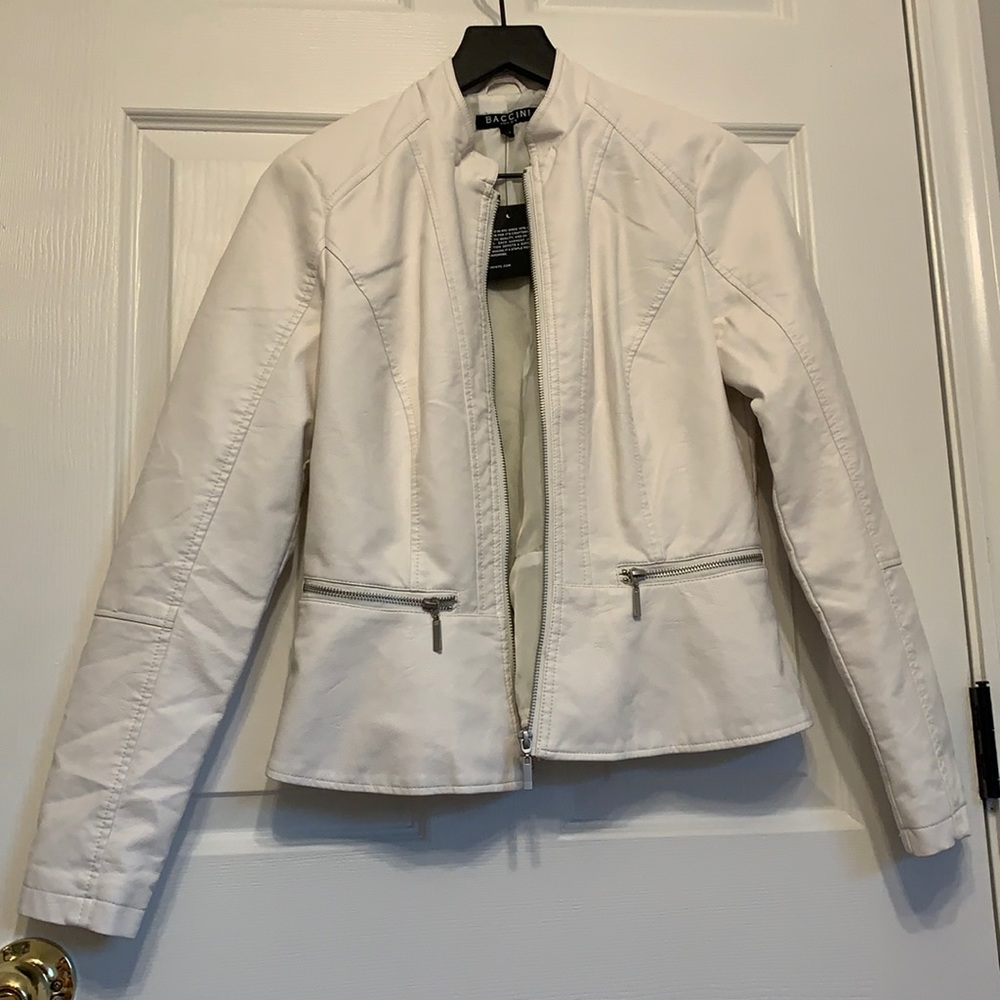 New White Faux Leather Jacket